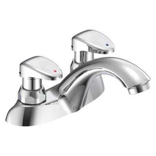 Delta — Commercial 86T: Two Handle Metering Slow-Close Bathroom Faucet