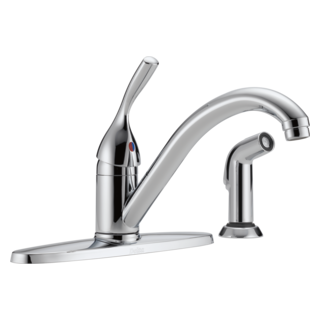 Delta — Delta 134 / 100 / 300 / 400 Series: Single Handle Kitchen Faucet with Spray