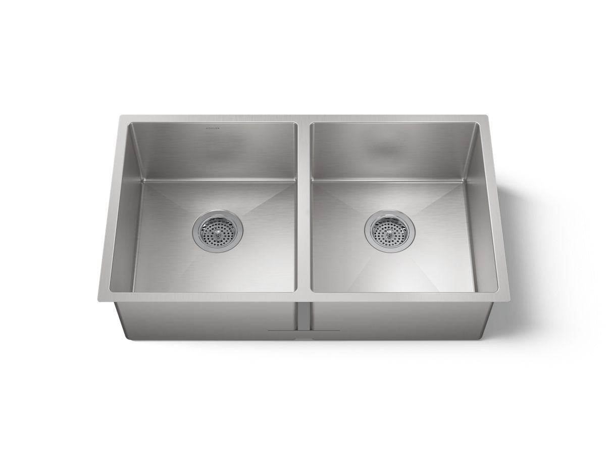 Strive™ U/C Double Equal Sink W/rack