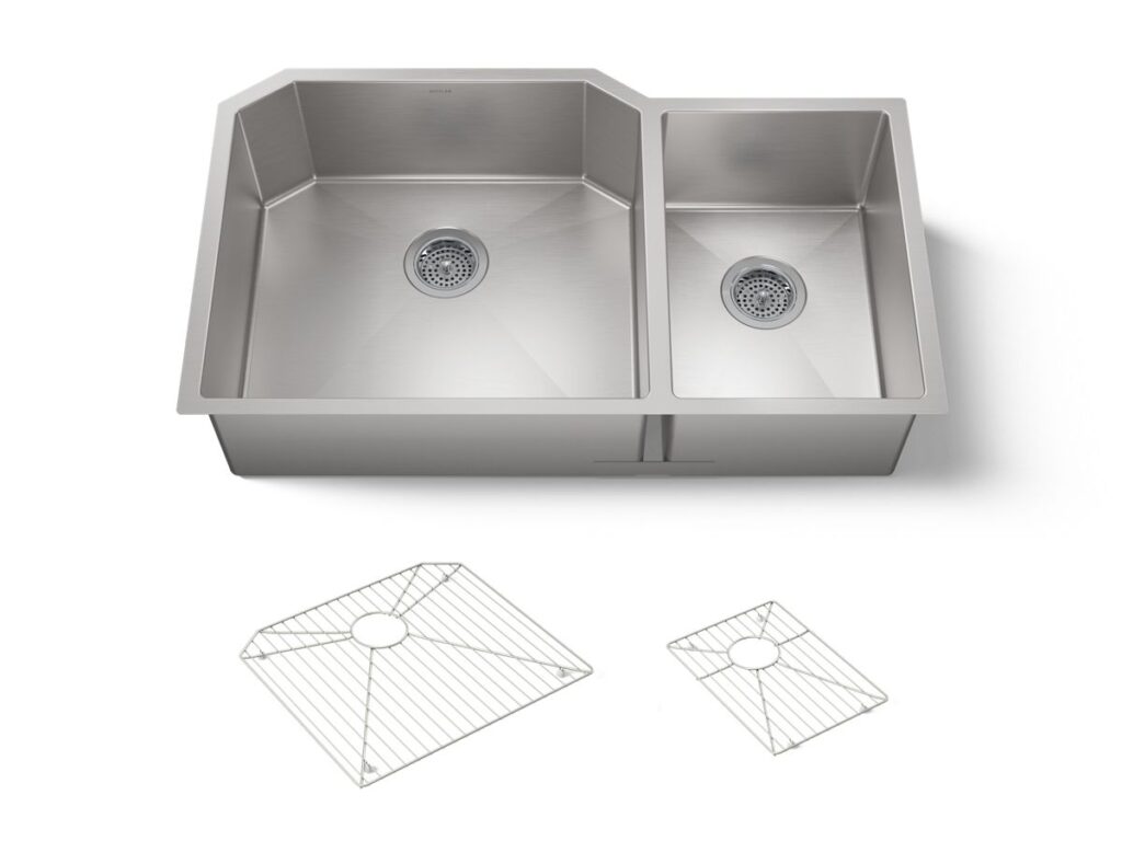 Strive™ U/C Large Offset Sink W/rack