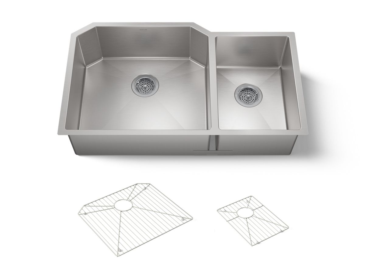 Strive™ U/C Large Offset Sink W/rack