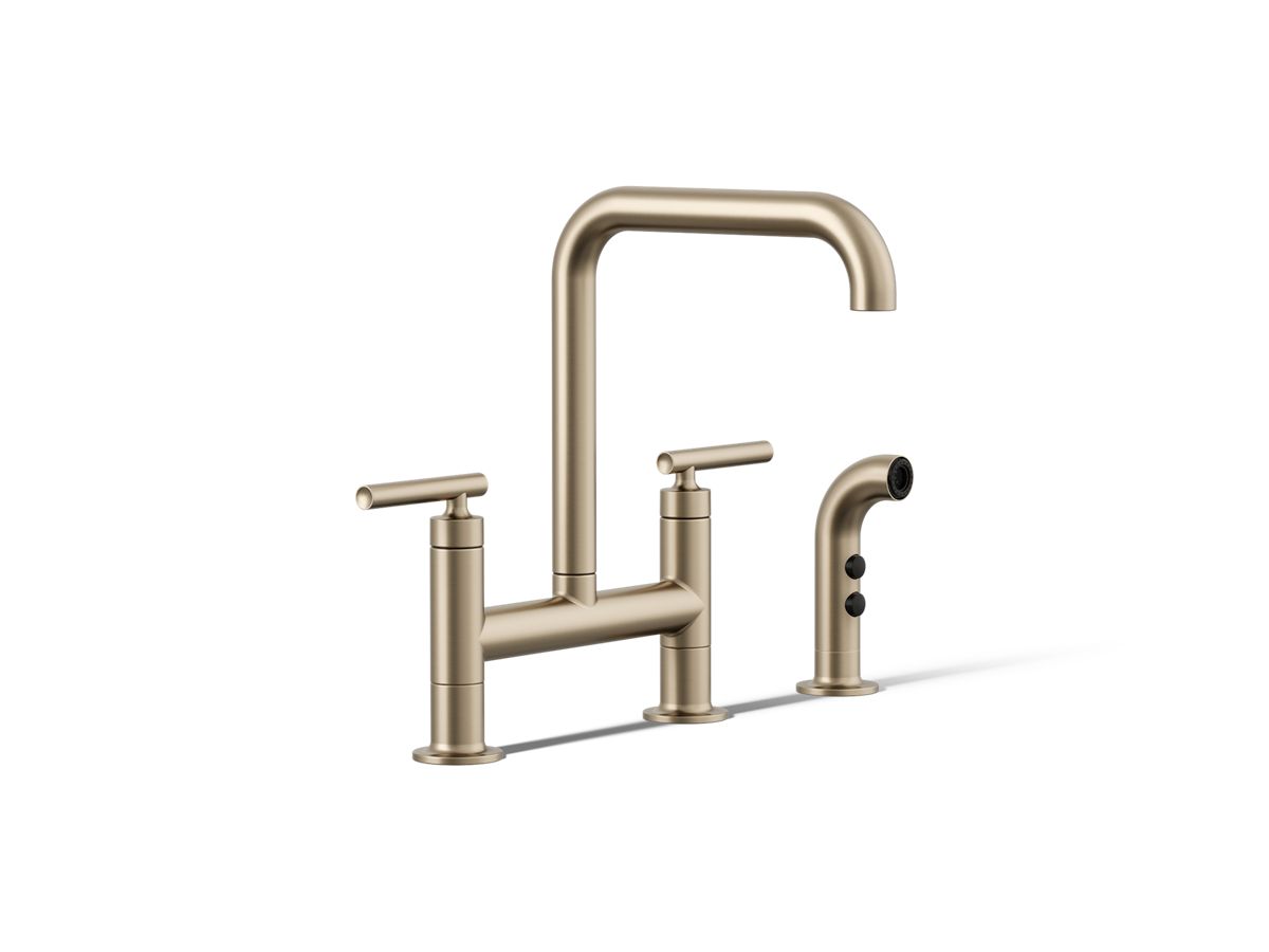 Purist® Deck-Mount Bridge Fct,w/spray