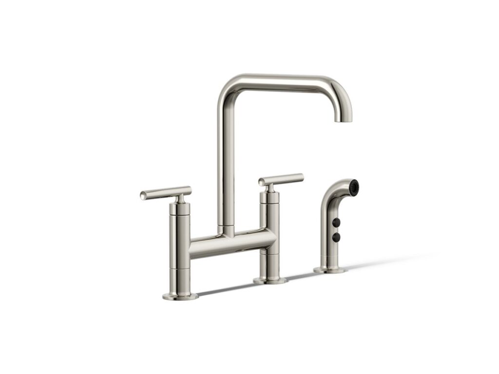 Purist® Deck-Mount Bridge Fct,w/spray