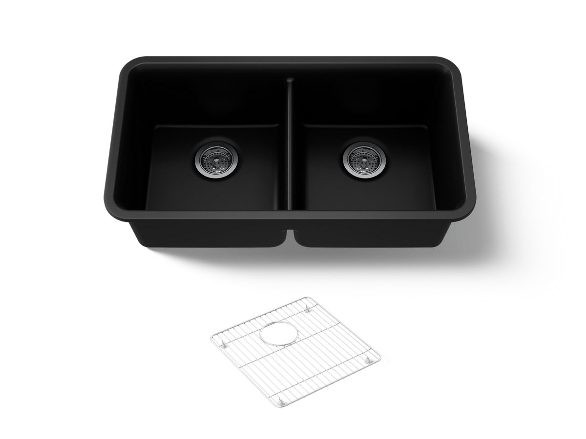 Cairn® Undermount Dbl Equal Sink W/rack