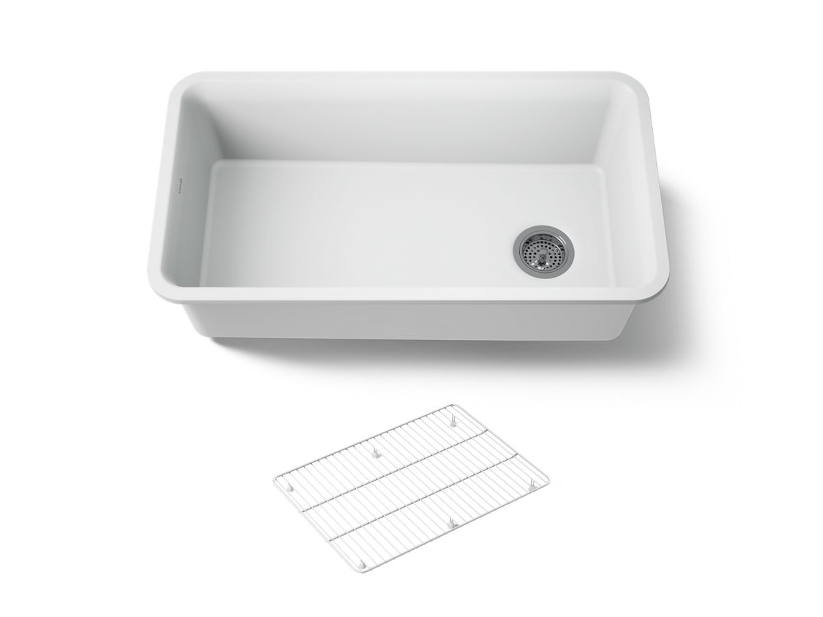 Cairn® Undermnt Sgl Basin Sink W/rack