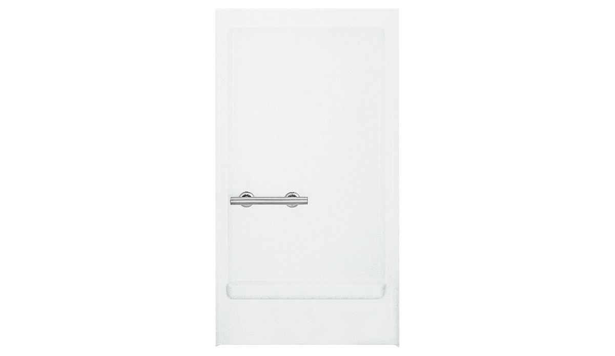 Kohler — Back Wall Ss39 with L Grab Bar Wh